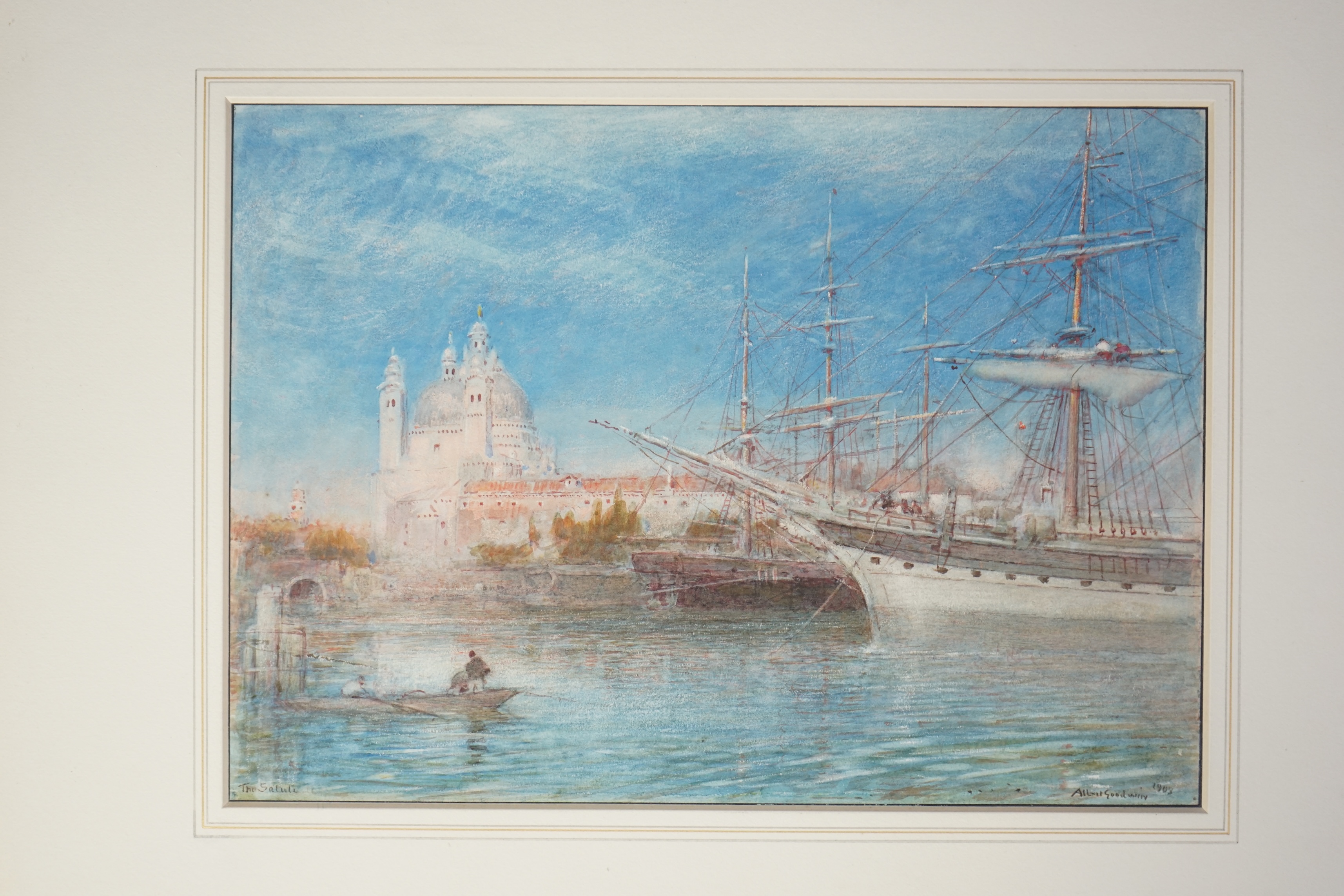 Albert Goodwin RWS (British, 1845-1932), The Saluté, Venice, watercolour and bodycolour, 24 x 34cm